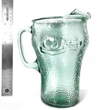 Vintage Coke / Cola-Cola Crushed Ice Green Glass Pitcher (Circa 1900's) picture