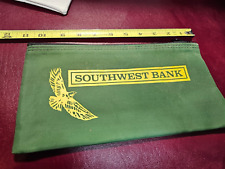 Vintage SOUTHWEST  Bank OF ST LOUIS  Deposit CASH Money Bag zipper FDIC picture