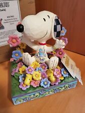 Jim Shore Peanuts Snoopy & Woodstock in flowers 6007965. 