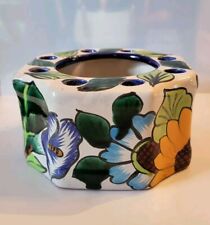 NEW Talavera Pottery Fruit & Floral Print Design Signed Venegas,Mexico Lead-Free picture