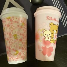 Rilakkuma San-X Bear Cups, SET of 2, Sakura Cherry Blossom Pink, 16floz ROUND 1 picture