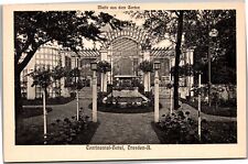 Postcard Germany Dresden Contintental Hotel garden picture