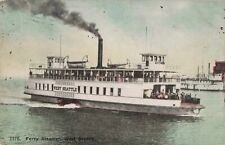 Ferry Steamer West Seattle Steam Ship Washington WA 1912 Postcard picture