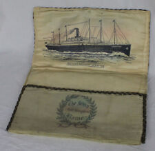 Vtg Military Silk Envelope USS President Grant My Sister Embroidered WWI Letter picture