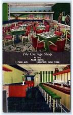 LOCKPORT, NY New York~ Roadside Park Hotel CARRIAGE SHOP c1940s Linen Postcard picture