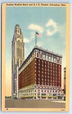 Postcard Deshler Wallick Hotel and A.I.U. Citadel, Columbus, Ohio linen H190 picture