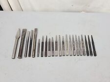LOT OF 22 VINTAGE STANLEY & STANLEY ATHA CHISELS AND PUNCHES, NAIL SETS, USA picture