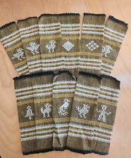 Vntg Guatemala Aztec Designs Cloth Napkins Hand Woven Embroidered set of 11 picture
