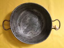 VINTAGE EARLY 1900 US SOLID COPPER POT DIAMETER 10” DOUBLE HANDLES VERY OLD  M6 picture