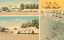 Bill's Dinner Bell Motel Cafe Salt Lake City Utah MWM CO 1940s Postcard 9613 picture