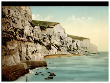 England. Dover. The Cliffs. Vintage photochrome by P.Z, photochrome Zurich ph picture
