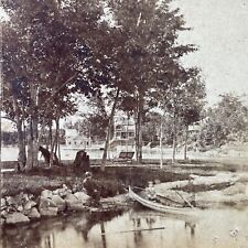 Antique 1870s Alexandria Bay New York State Stereoview Photo Card P3140 picture