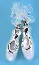 Inge Glas  Simply Silver  Slippers 1-293-01 German Glass Orn NEW w/FREE Gift Box picture