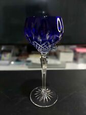 Waterford Crystal Clear Cut Cobalt Blue Wine Glass picture
