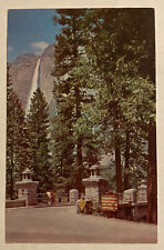 Vintage Mid Century Postcard, Yosemite Falls from Sentinel Bridge, CA picture