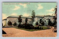 Pittsburg PA-Pennsylvania, Carnegie Free Library Antique Vintage c1917 Postcard picture