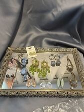 Vintage Hollywood Regency  Vanity Dresser Mirror Tray, With 10 Pairs Earrings. picture