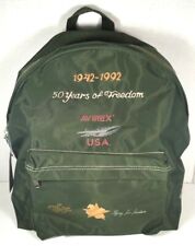 AVIREX Vtg Anniversary Green Nylon Backpack “50 Years Of Freedom 1942–1992” RARE picture
