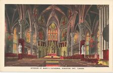 Kingston Ontario Canada, St Mary's Cathedral Sanctuary Interior Vintage Postcard picture