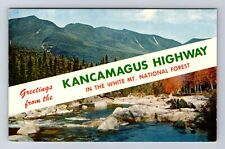 White Mts NH-New Hampshire, Banner Greetings Kancamagus Hwy Vintage Postcard picture