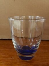 Ciroc Vodka Rocks Lowball Glass Cobalt Blue Bottom Etched Weighted Italy picture
