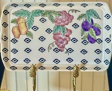 Vintage Chinese Hand Painted Fruit Pattern Rectangular Serving Tray picture