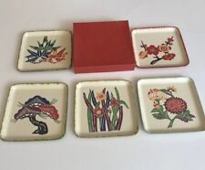 Vintage Japanese Paper Coasted Set Of 5 picture