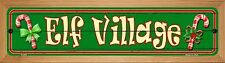 Elf Village Novelty Wood Mounted Metal Small Street Sign Holiday Christmas picture