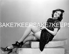 LEGGY MODEL 1940s-50s FIXING HER NYLON STOCKINGS UPSKIRT PHOTO A-UKN2b picture