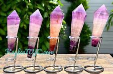 Wholesale Lot 5 Pcs Natural Green Fluorite Septer W Stand Crystal picture