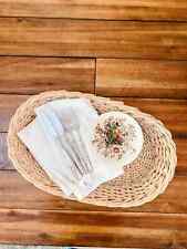 Vintage Oval Bread Basket / Handwoven / Wheat tones / Cottagecore Basket / picture