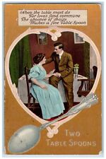 Princeville Oregon OR Postcard Couple Romance Two Table Spoons 1909 Antique picture