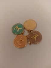 Lot of 4  ZIPPER PULL Gold  tone Enamel Large 25mm Lv picture