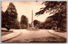 Bath Victoria Park Obelisk Street View England United Kingdom Vintage Postcard picture