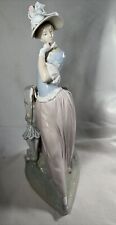 Lladro Leaning Lady W Parasol Aesthetic Pose 4850 Gorgeous Summer Garden Retired picture