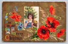 c1910 Children Tree Ornaments Candles Flowers Christmas P376 picture