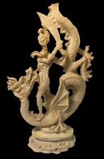 VINTAGE 13” DRAGON SLAYER Asian Sculpture Statue Faux Resin Art Chinese Oriental picture