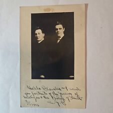 RPPC Two Young Men Noted on card as Governor of MI and Bishop mailed 1906 picture