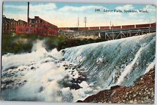 1926 Lower Falls Spokane Washington Vintage Postcard to West Virginia picture