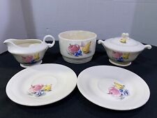 Vintage Lot of Knowles FRUITS Pattern w/ Sugar, Creamer, Bowl, Saucers picture