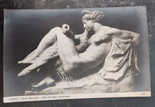 vtg art postcard RPPC Firenze Ammannati Leda col Cigno Swan sculpture undivided picture