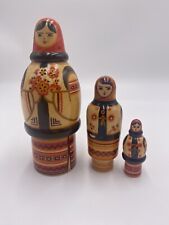 Russian Matryoshka Babushka Wooden Nesting Doll 6'' Tall picture