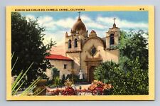 Mission San Carlos Del Carmelo Carmel California Postcard c1950 picture