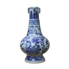 Chinese Blue White Porcelain Precise House Yard Scenery Vase ws730 picture