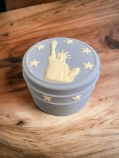 Wedgwood Blue Jasperware Music Box, Statue Of Liberty picture