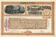 St. Louis and Chicago Railway Co. - Stock Certificate - Railroad Stocks picture
