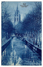 ANTQ Old Delft and Old Church, Canal Scene, Kids with Hoops, Delft, Netherlands picture