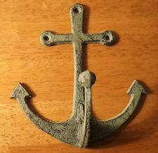 Nautical CAST IRON WALL PLAQUE TROPICAL ANCHOR BEACH TOWEL HOOK Home Decor NEW picture