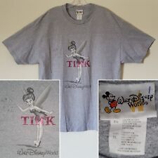 Vtg c1990s Walt Disney World Tinker Bell TINK Gray XL T-Shirt. Pink Vinyl Letter picture