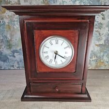 Vintage Retro  Wooden Mantel Clock With Drawer Quartz movement picture